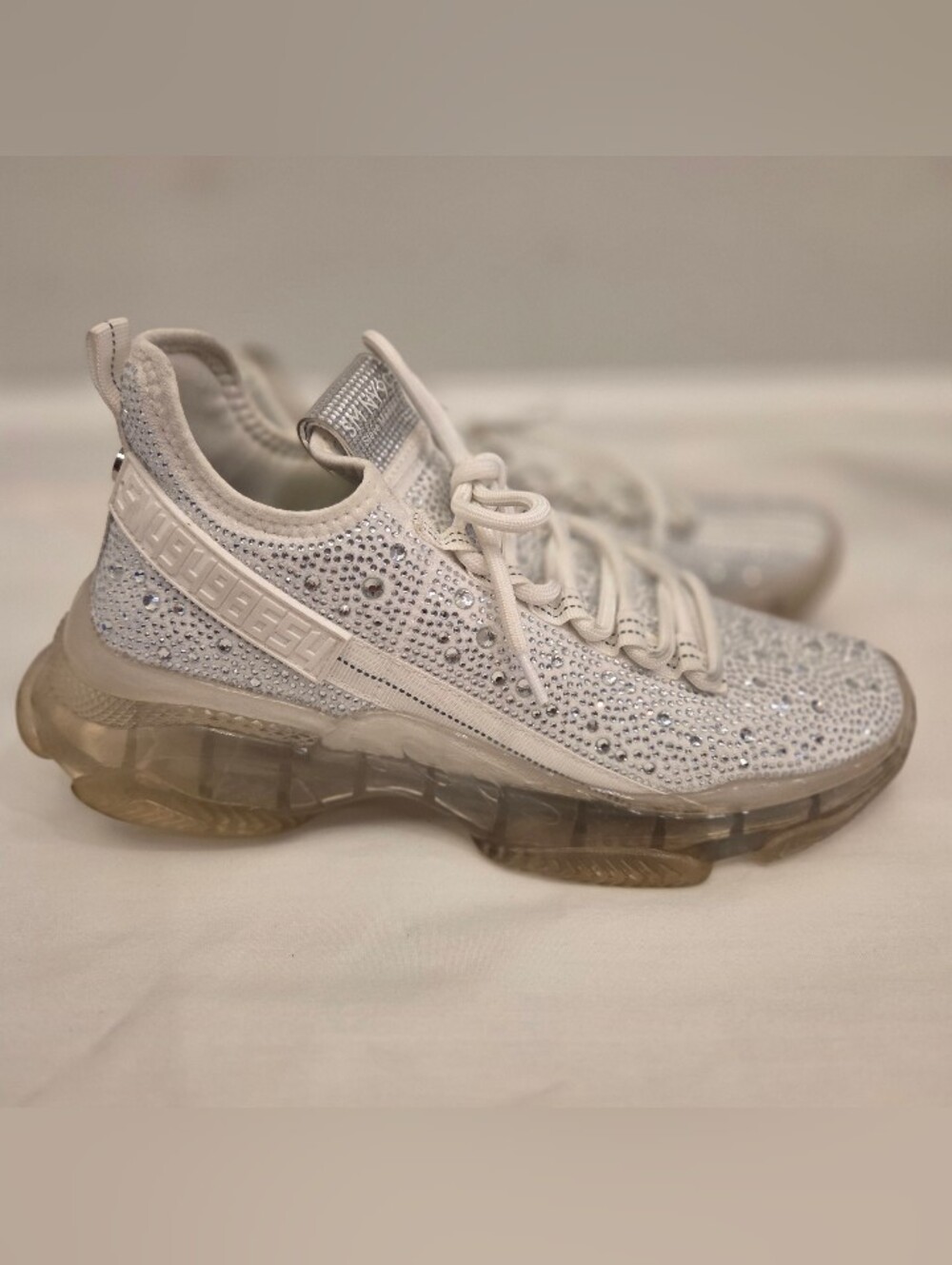 Steve Madden Maxima chunky sneakers W/ Clear Rhinestones Size 11 - Picture 2 of 10